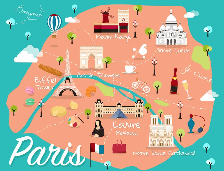 Paris Gezilecek Yerler Haritası